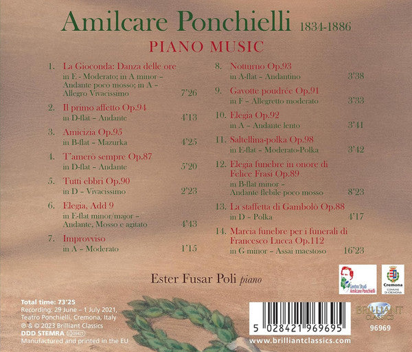 Amilcare Ponchielli - Ester Fusar Poli : Piano Music (CD, Album)