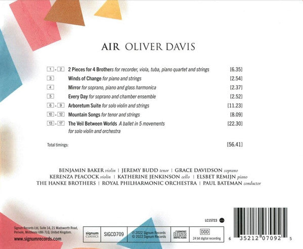 Oliver Davis, Royal Philharmonic Orchestra, Paul Bateman : Air (CD, Album)