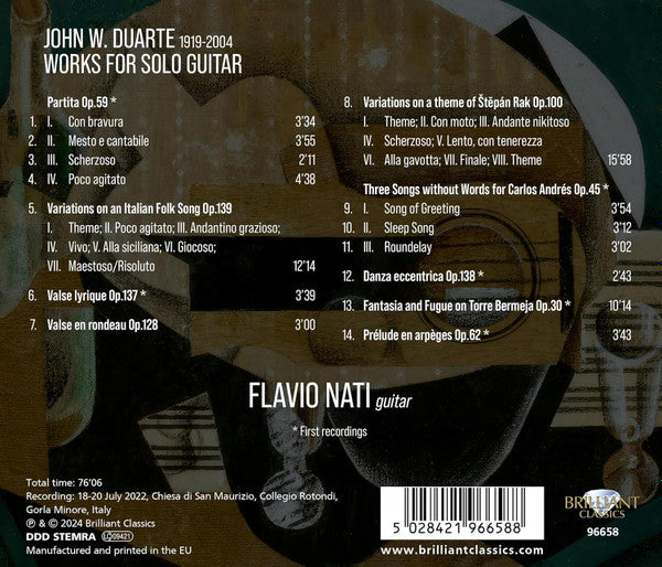 John W. Duarte - Flavio Nati : Works For Solo Guitar (CD, Album)