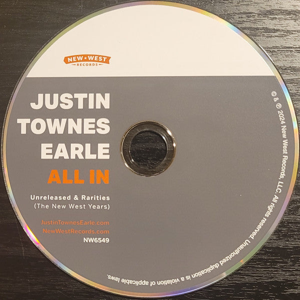 Justin Townes Earle : All In: Unreleased And Rarities (The New West Years) (CD, Album)