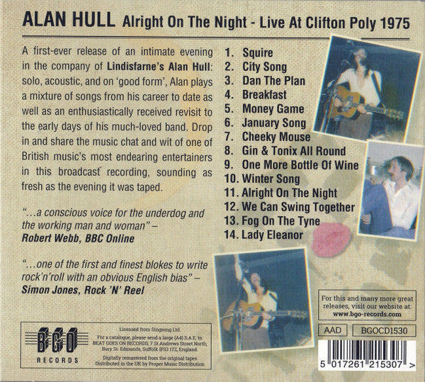 Alan Hull : Alright On The Night - Live At Clifton Poly 1975 (CD, RE, RM)