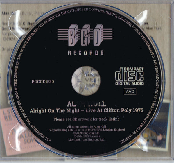 Alan Hull : Alright On The Night - Live At Clifton Poly 1975 (CD, RE, RM)