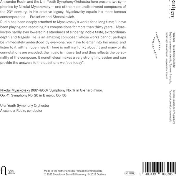 Nikolai Myaskovsky, Ural Youth Symphony Orchestra, Alexander Rudin : Symphonies Nos. 17 and 20 (CD, Album)