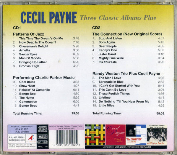 Cecil Payne : Three Classic Albums Plus (2xCD, Comp)