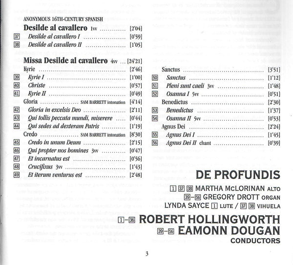 Cristóbal de Morales, De Profundis (7), Eamonn Dougan, Robert Hollingworth : Missa Desilde Al Cavallero / Missa Mille Regretz / Magnificat Primi Toni (CD)