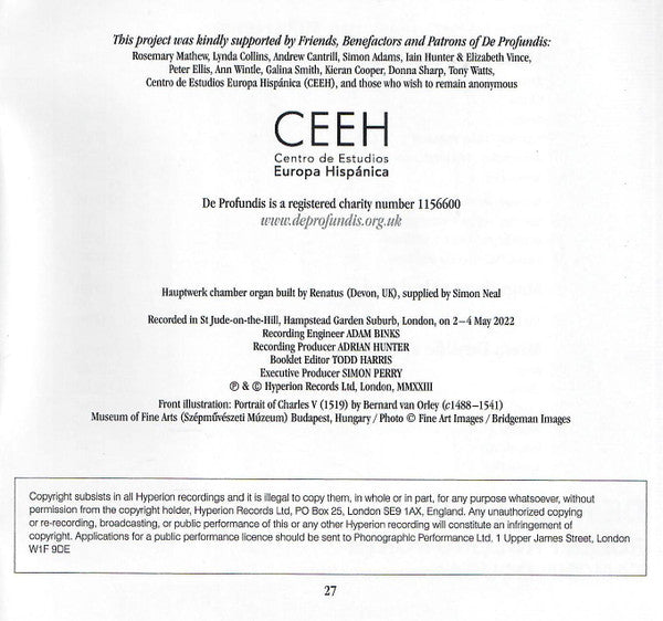 Cristóbal de Morales, De Profundis (7), Eamonn Dougan, Robert Hollingworth : Missa Desilde Al Cavallero / Missa Mille Regretz / Magnificat Primi Toni (CD)