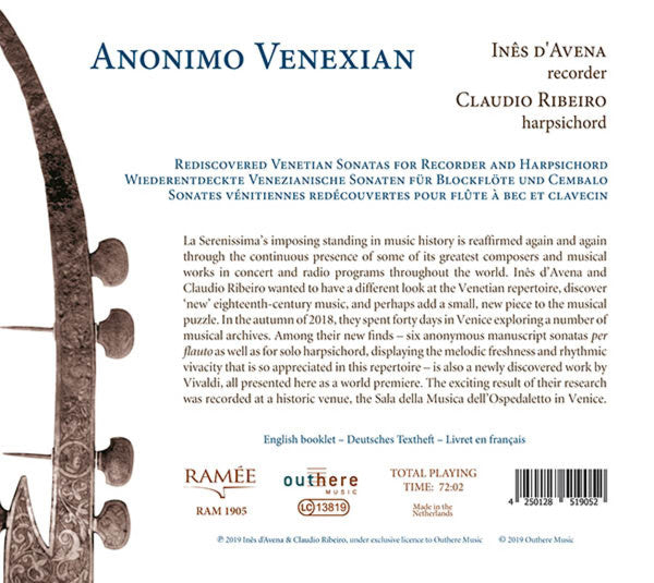 Inés d'Avena, Cláudio Ribeiro (3) : Anonimo Venexian (CD, Album)
