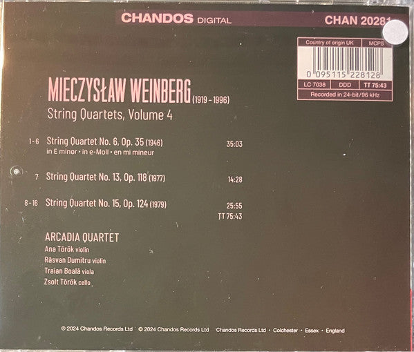 Mieczysław Weinberg - Arcadia String Quartet : String Quartets Nos 6, 13, And 15 (Vol. Four) (CD)