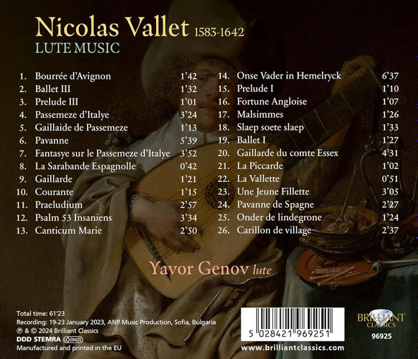 Nicolas Vallet - Yavor Genov : Lute Music (CD, Album)