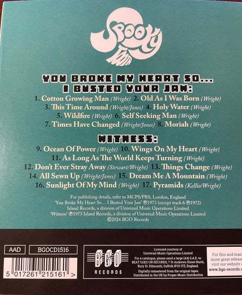 Spooky Tooth : You Broke My Heart So...I Busted Your Jaw / Witness (CD, Comp, RE)