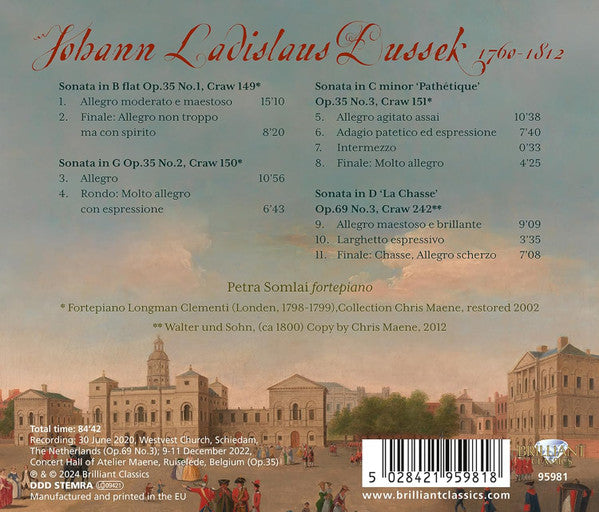 Jan Ladislav Dusík - Petra Somlai : Complete Piano Sonatas Volume 10: Sonatas Op. 35 & Op. 69 No. 3 (CD, Album)