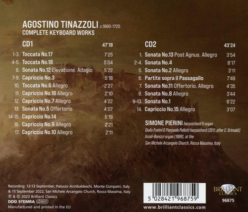 Agostino Tinazzoli - Simone El Oufir Pierini : Complete Keyboard Works (2xCD, Album)