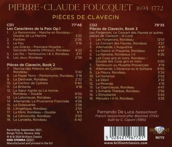 Pierre-Claude Foucquet - Fernando De Luca (2) : Pièces De Clavecin (2xCD, Album)