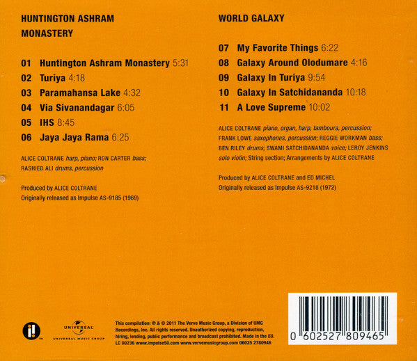 Alice Coltrane : Huntington Ashram Monastery / World Galaxy (CD, Comp, RM, EDC)