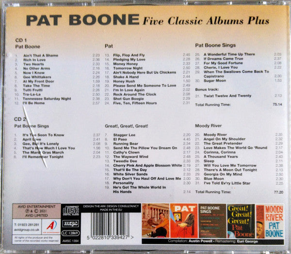 Pat Boone : Five Classic Albums Plus... One Bonus Track (2xCD, Comp, RM)