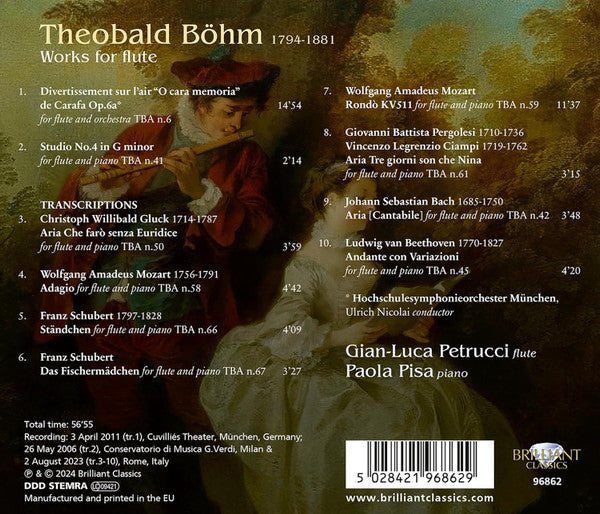 Theobald Böhm - Gian-Luca Petrucci, Paola Pisa, Hochschulesymphonieorchester München : Works For Flute (CD, Album)