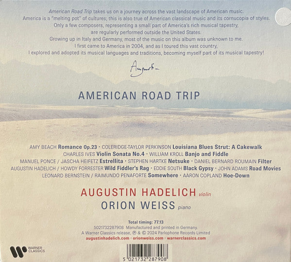 Augustin Hadelich, Orion Weiss : American Road Trip (CD, Dig)