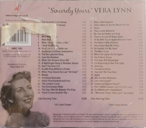 Vera Lynn : "Sincerely Yours" (2xCD, Comp)