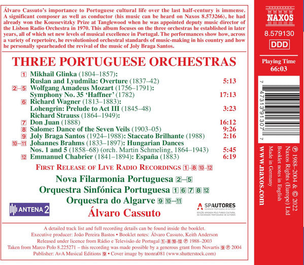 Álvaro Cassuto : Three Portuguese Orchestras (CD, Comp)