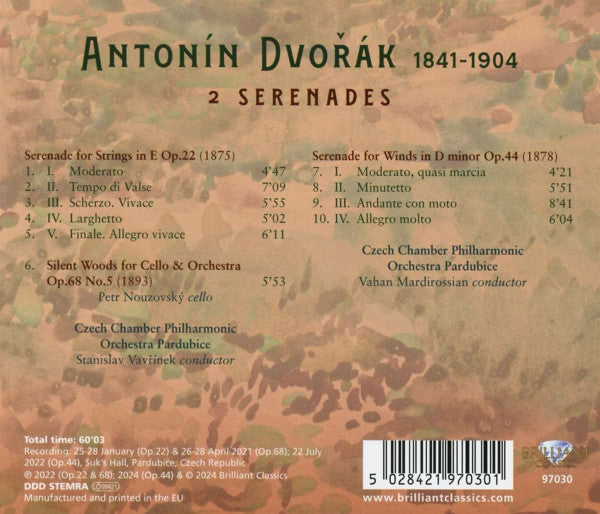 Antonín Dvořák - Komorní Filharmonie Pardubice, Stanislav Vavřínek • Vahan Mardirossian : 2 Serenades (CD, Album)