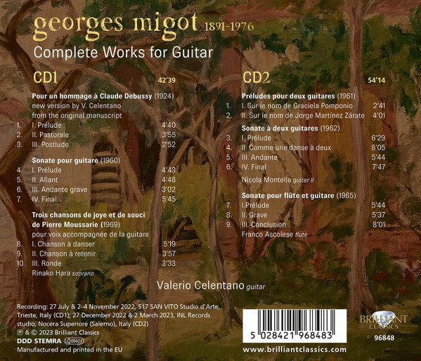 Georges Migot - Valerio Celentano : Complete Works For Guitar (2xCD, Album)