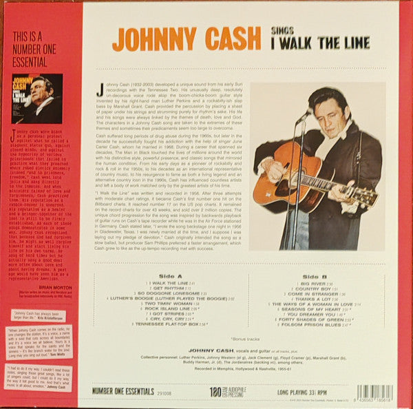 Johnny Cash : Johnny Cash Sings I Walk The Line  (LP, Comp, Ltd, RE, 180)