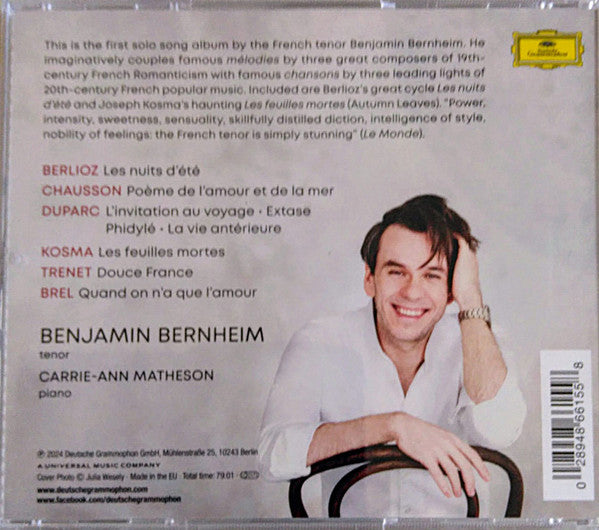 Benjamin Bernheim, Carrie-Ann Matheson : Douce France (Mélodies & Chansons) (CD, Album)