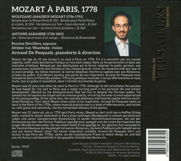 Arnaud De Pasquale : Mozart À Paris 1778 (CD, Album)