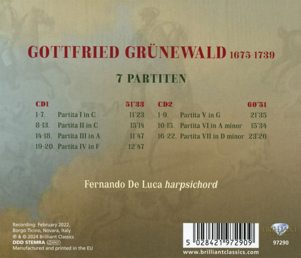 Gottfried Grünewald - Fernando De Luca (2) : 7 Partiten (2xCD, Album)