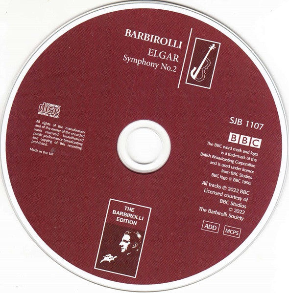 Sir John Barbirolli, BBC Symphony Orchestra : Elgar: Symphony No.2 (Coventry Cathedral, 20 May 1964) (CDr, Album, Mono)