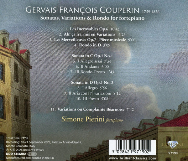 Gervais-François Couperin - Simone El Oufir Pierini : Sonatas, Variations & Rondo (CD, Album)