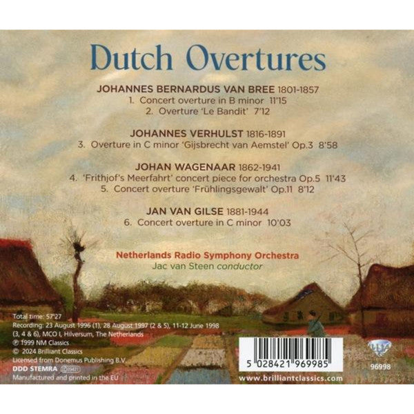 Johannes Van Bree • Johannes Verhulst • Johan Wagenaar • Jan Van Gilse - Netherlands Radio Symphony Orchestra, Jac van Steen : Dutch Overtures (CD, Album, RE)