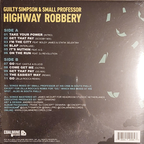 Guilty Simpson & Small Professor : Highway Robbery (LP, Album, RSD, RE, Gho)