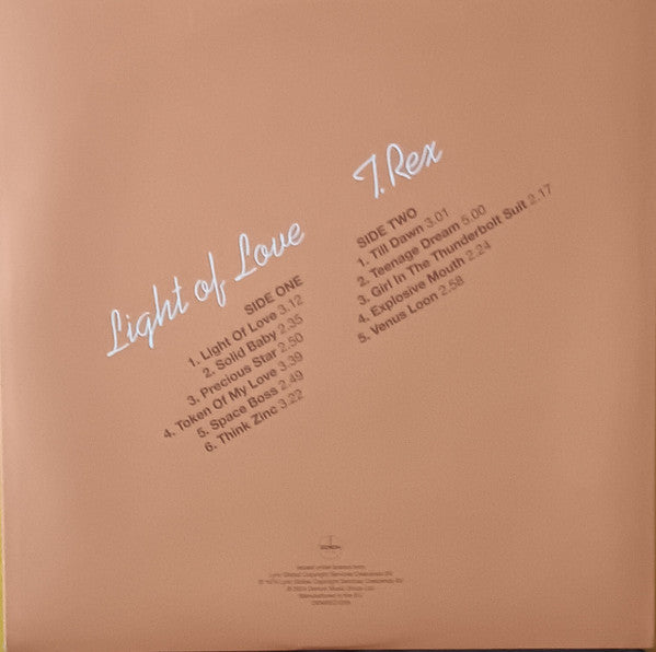 T. Rex : Light Of Love (LP, Album, RE, Ora)