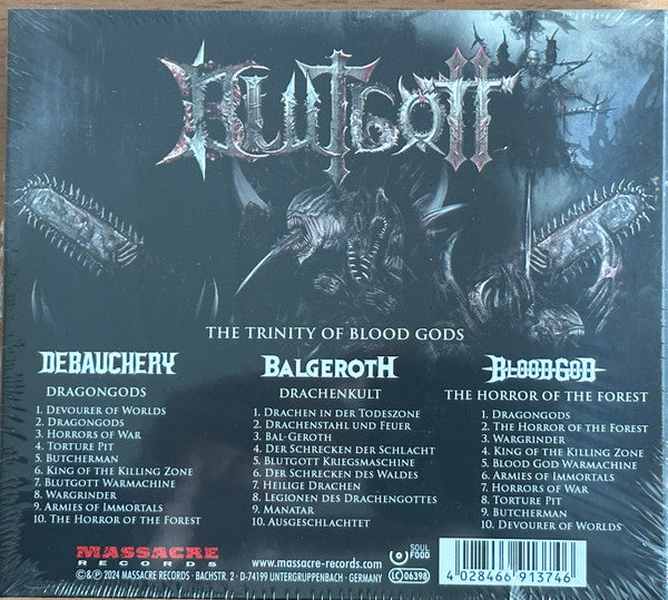 Blutgott, Debauchery, Balgeroth, Blood God : Dragongods - The Trinity Of Blood Gods  (3xCD, Album, Ltd)