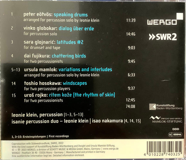 Isanie Percussion Duo, Leonie Klein / Isao Nakamura : Chattering Birds (CD, Album)