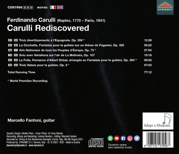 Ferdinando Carulli, Marcello Fantoni : Carulli Rediscovered (CD)