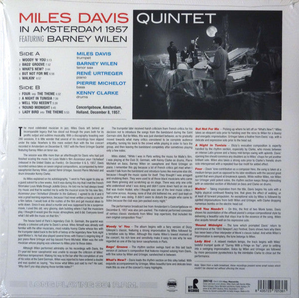 Miles Davis  Featuring  Barney Wilen : In Amsterdam 1957 (LP, Album, Ltd, Unofficial, 180)