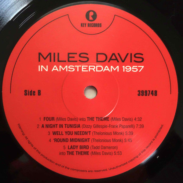 Miles Davis  Featuring  Barney Wilen : In Amsterdam 1957 (LP, Album, Ltd, Unofficial, 180)