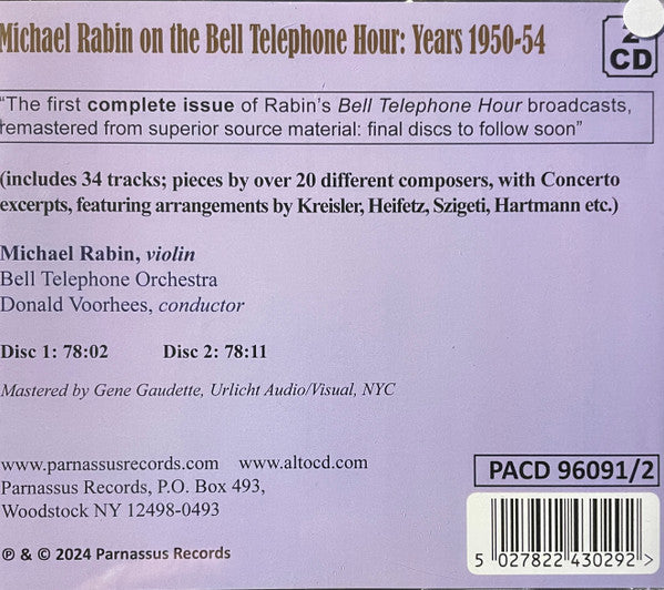 Michael Rabin : On The Bell Telephone Hour (Years 1950-54) (2xCD, Comp)
