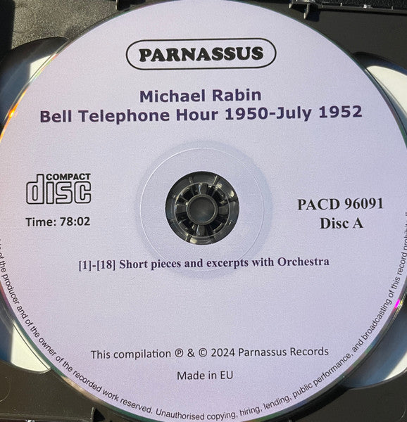 Michael Rabin : On The Bell Telephone Hour (Years 1950-54) (2xCD, Comp)
