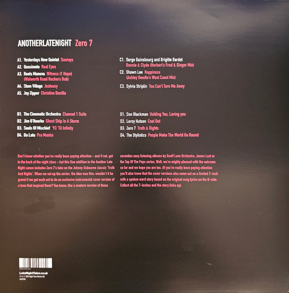 Zero 7 : AnotherLateNight (2xLP, Comp, RE, Whi)