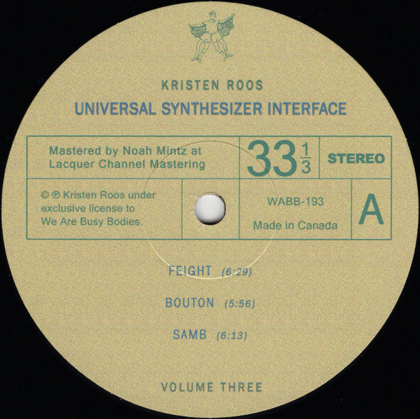 Kristen Roos : Universal Synthesizer Interface Volume Three (LP, Album, Ltd)