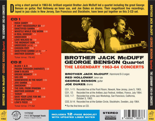 Brother Jack McDuff, George Benson : The Legendary 1963–64 Concerts (2xCD, Album)