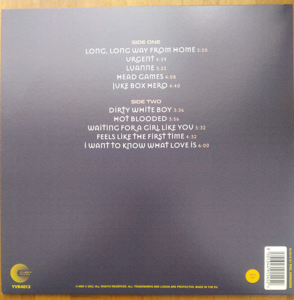 Foreigner : A Long, Long Way From Home (12", S/Edition, Unofficial, Yel)