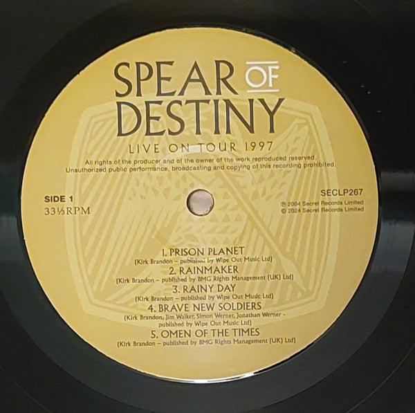 Spear Of Destiny : Live On Tour 1997 (LP, Album)