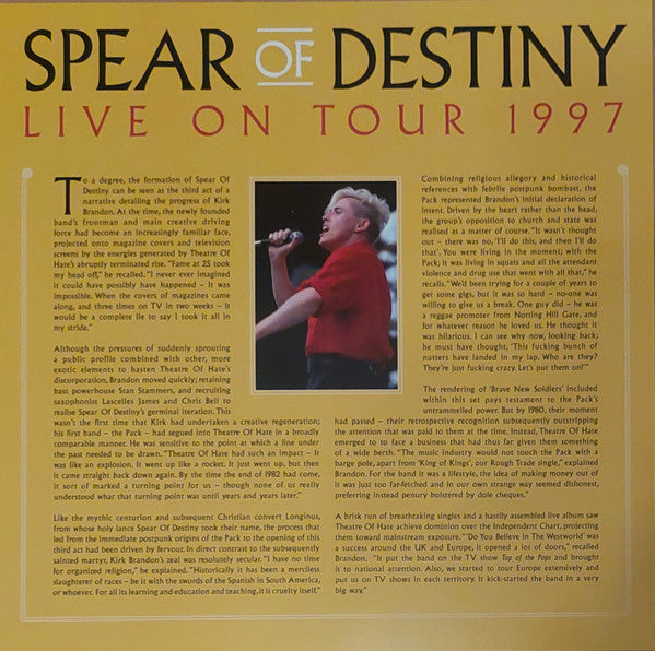 Spear Of Destiny : Live On Tour 1997 (LP, Album)