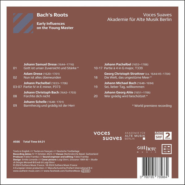 Voces Suaves, Akademie Für Alte Musik Berlin : Bach's Roots - Early Influences On The Young Master (CD, Album)