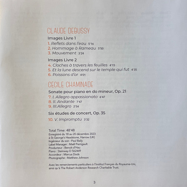 Claude Debussy . Cécile Chaminade, Louis-Victor Bak : Debussy . Chaminade (CD)