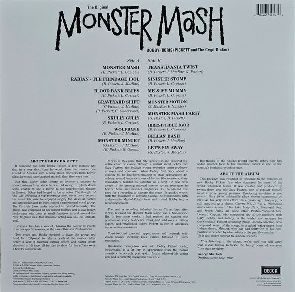Bobby (Boris) Pickett And The Crypt-Kickers : The Original Monster Mash (LP, Album, Ltd, RE, Glo)